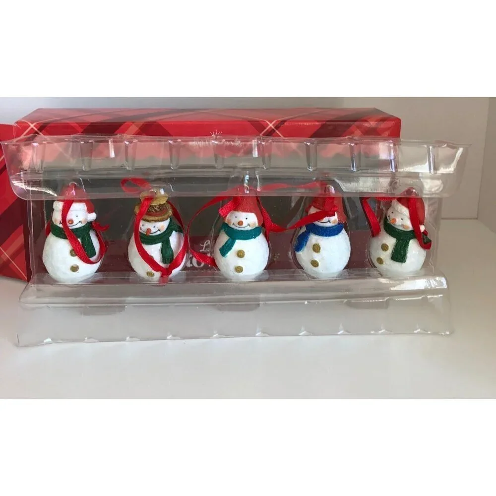 Hallmark Christmas Ornament Let‎ It Snowman Minature Set 5 Lot Christmas